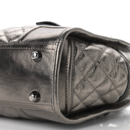 Burberry Metallic Calfskin Quilted Mini Manor Tote Pewter 10 of 11