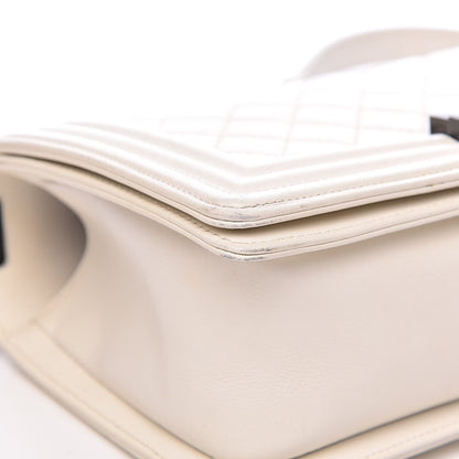 Chanel Calfskin Quilted Medium Boy Flap White 11 of 15