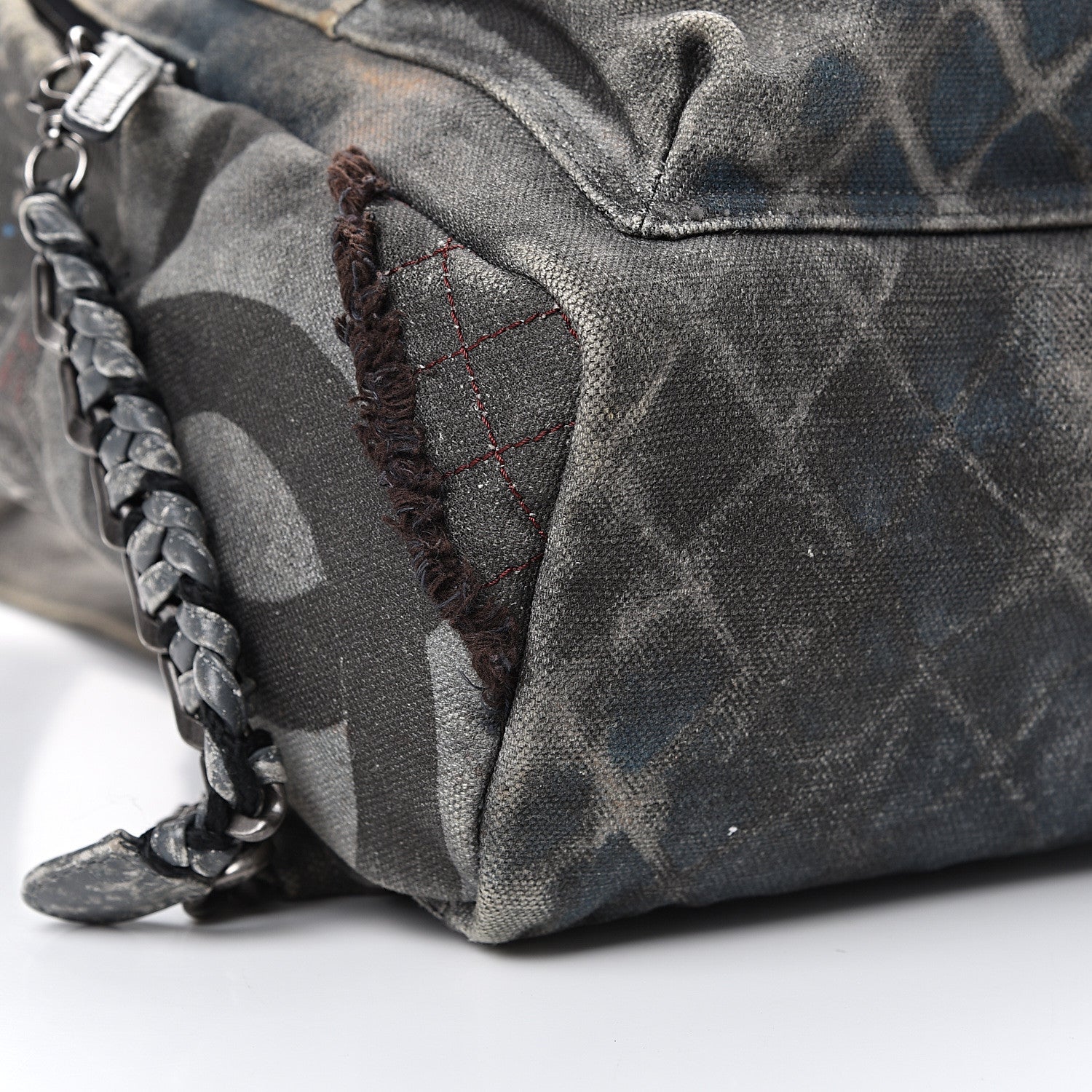 Chanel Graffiti Printed Canvas Medium Backpack Black 8 of 9