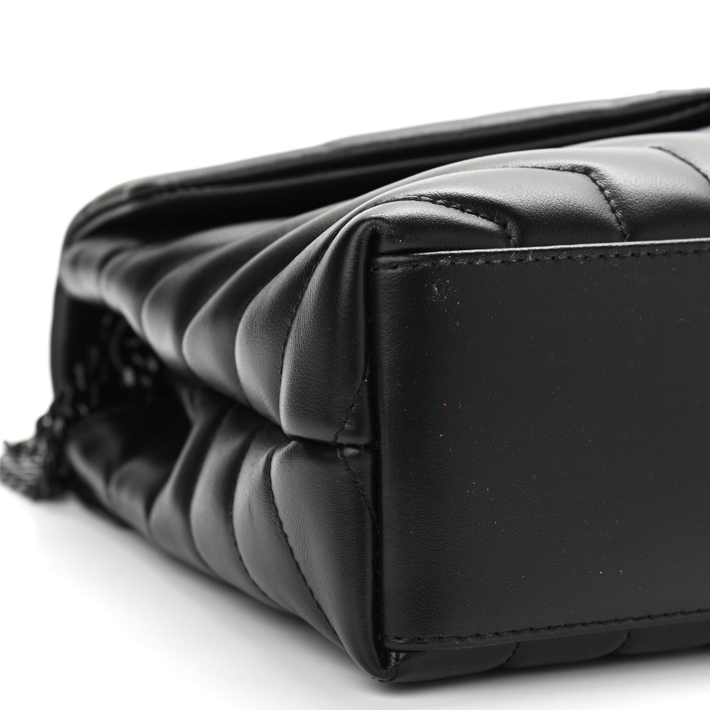 Calfskin Y Quilted Monogram Small Loulou Chain Satchel Black
