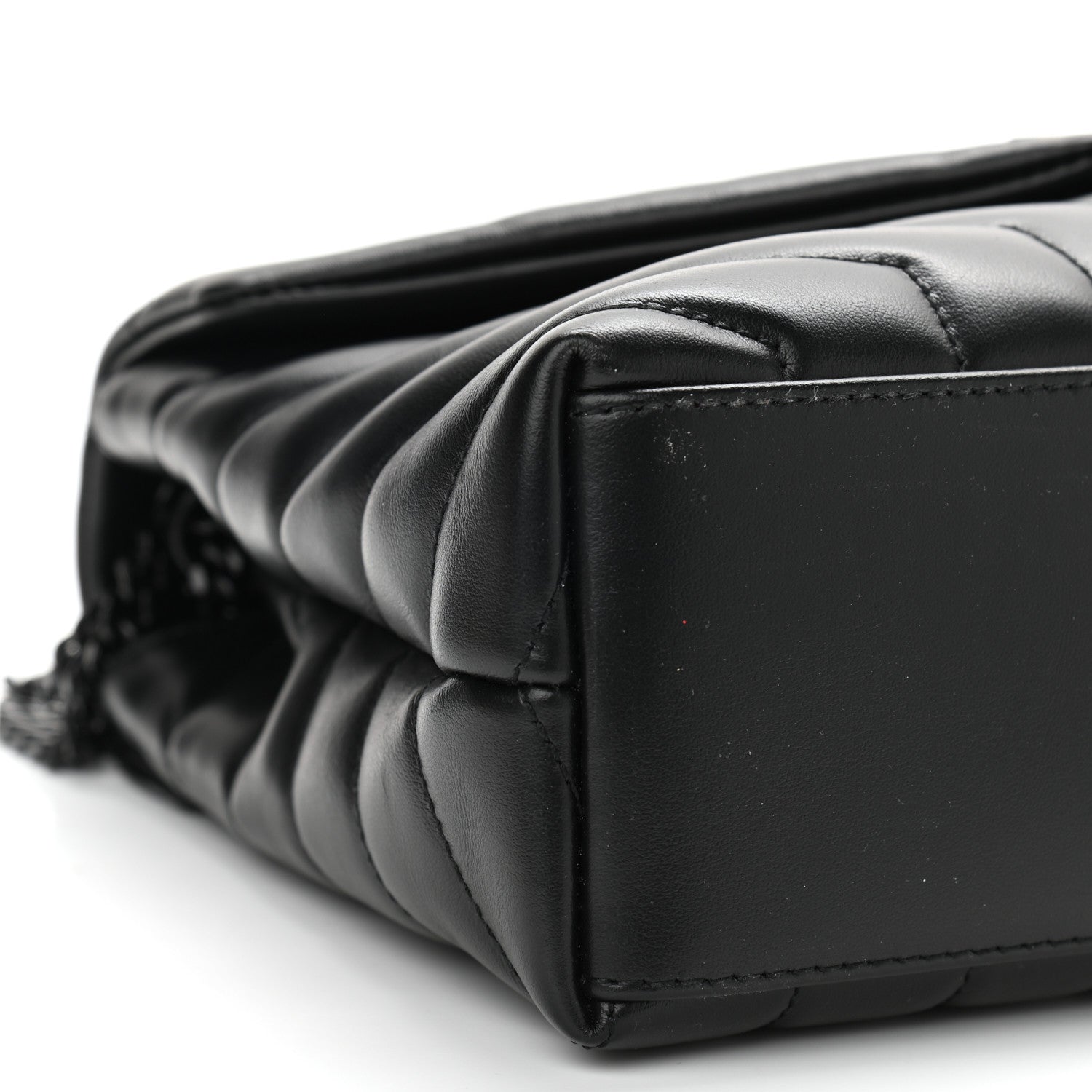Saint Laurent Calfskin Y Quilted Monogram Small Loulou Chain Satchel Black 8 of 9