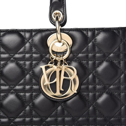 Christian Dior Lambskin Cannage Large Lady Dior Black 10 of 10