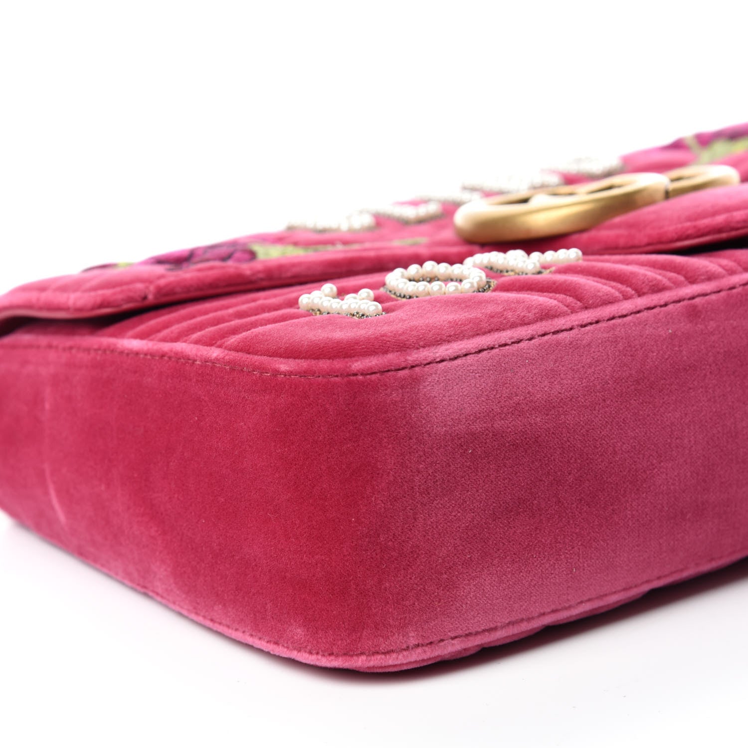 Gucci Velvet Matelasse Blind for Love Embroidered Medium GG Marmont Shoulder Bag Light Raspberry Rose Multicolor 5 of 9