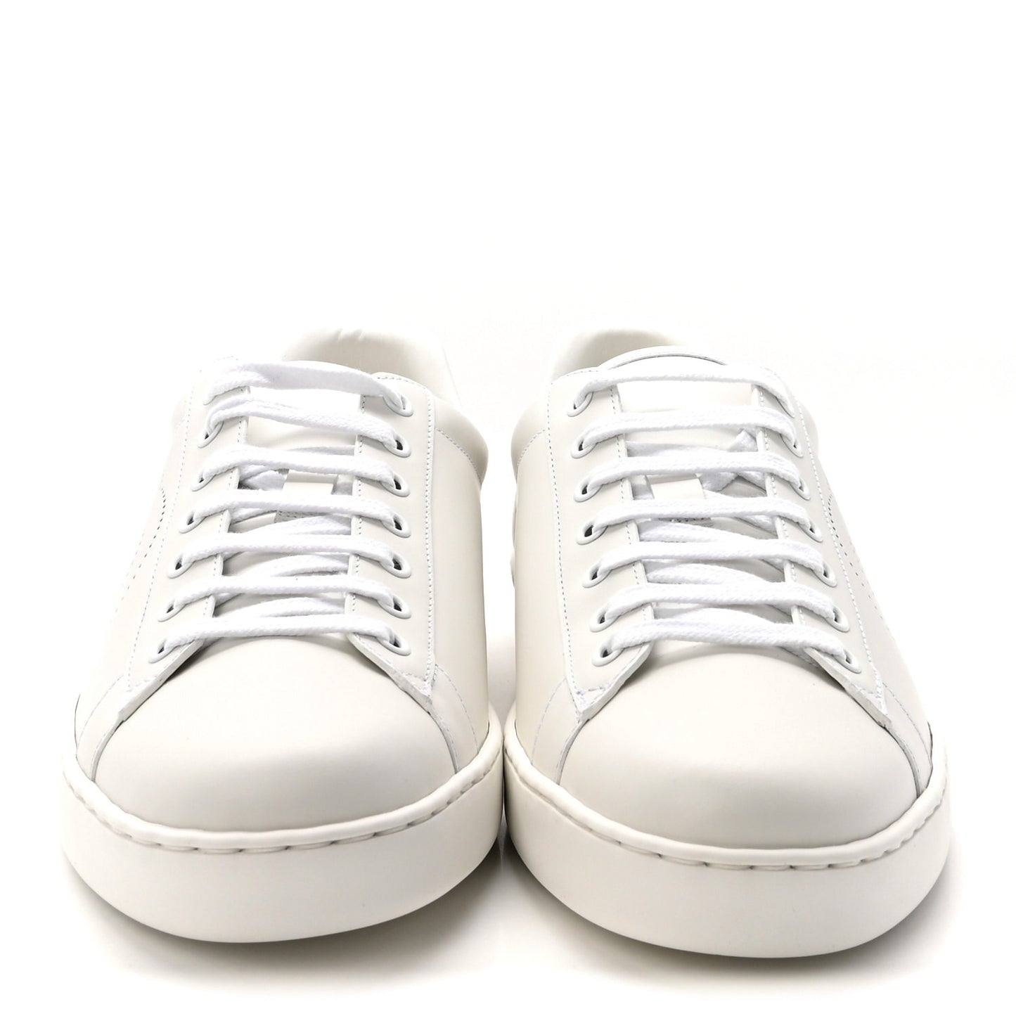Calfskin Interlocking G Perforated Mens Ace Sneakers 10 White Grey Sky
