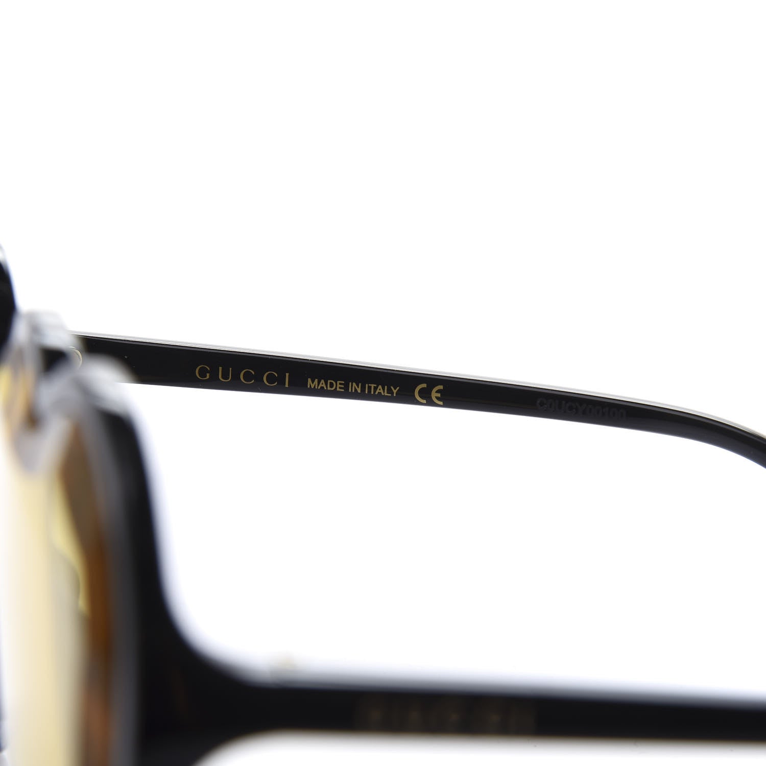 Gucci Hollywood Forever Heart Sunglasses GG0360S Black Yellow 5 of 8