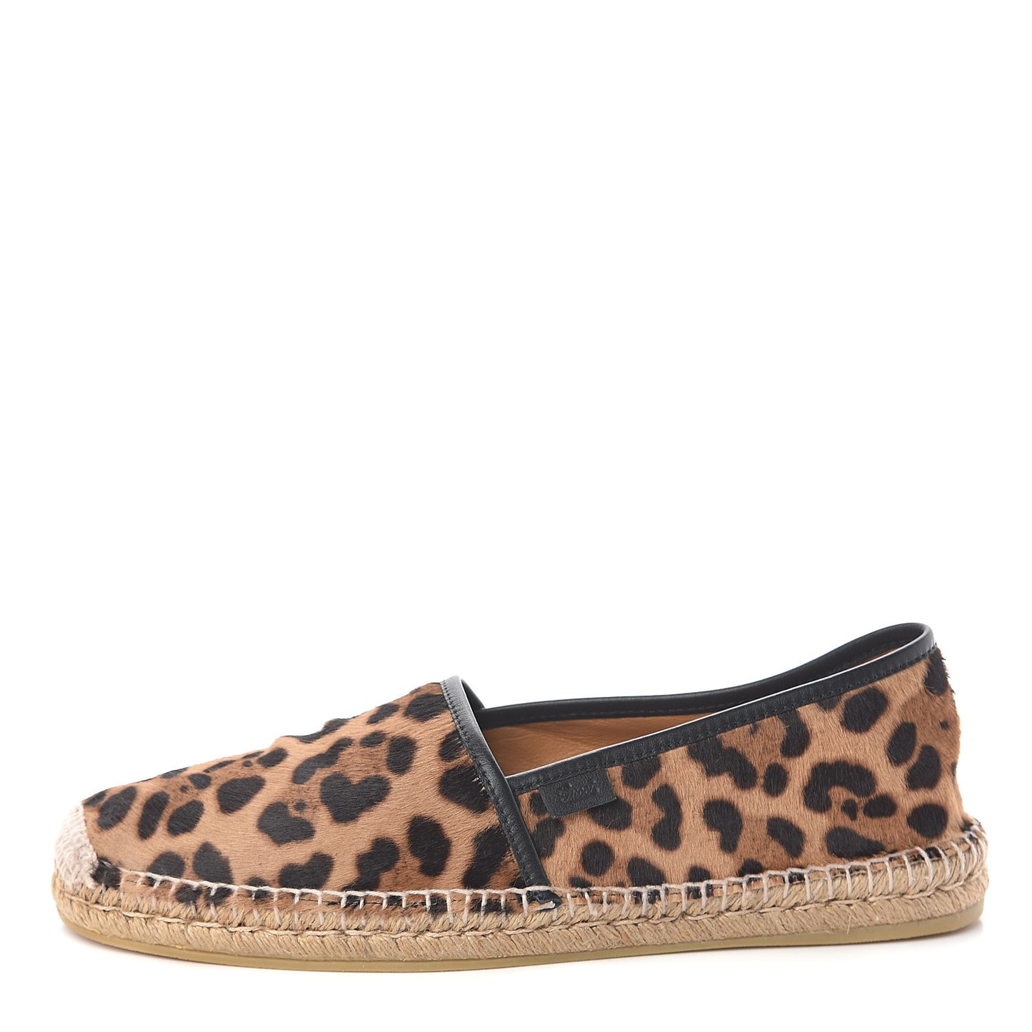 Calf Hair Leopard Print Espadrilles 8 Gold Black