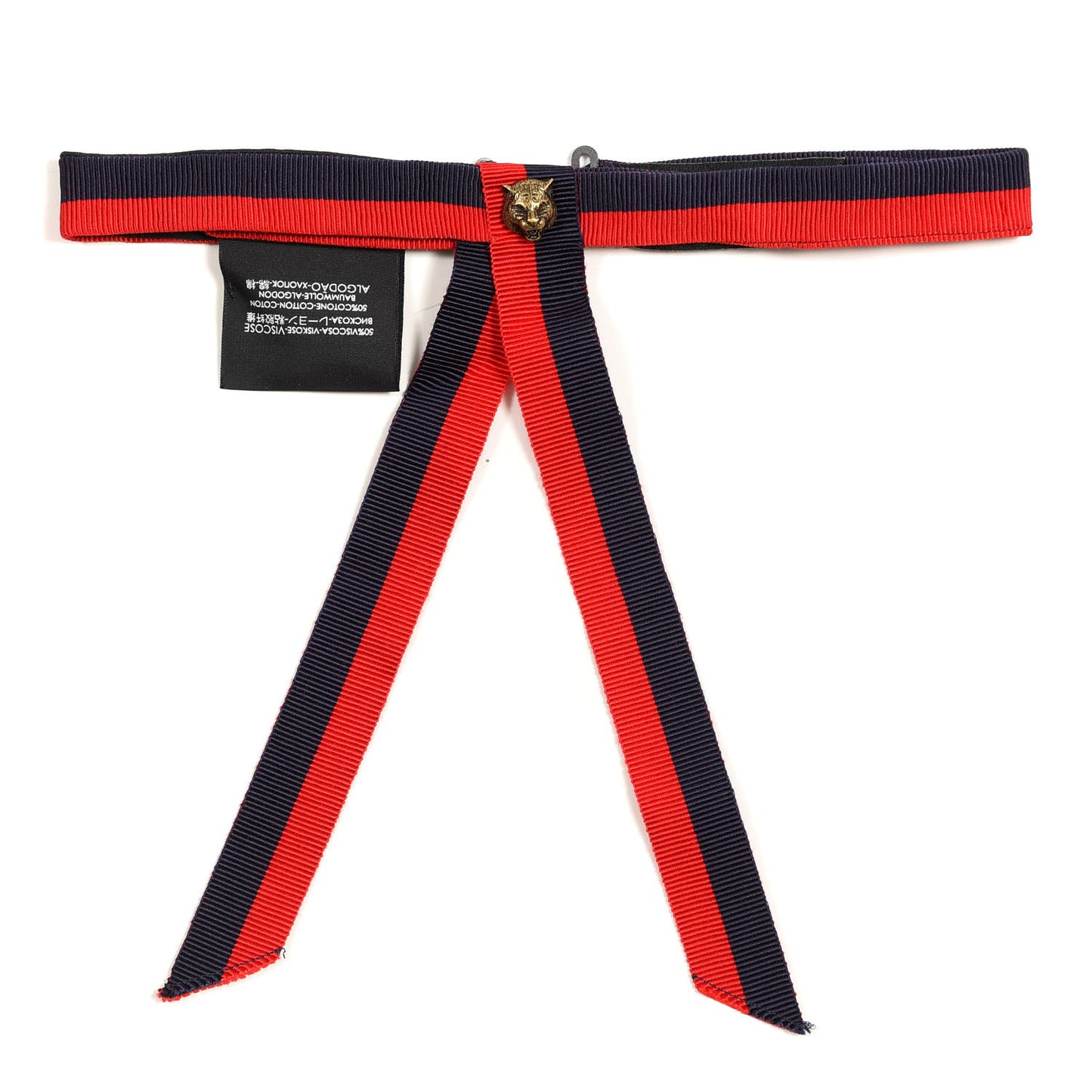 Grosgrain Web Feline Neck Bow Blue Red