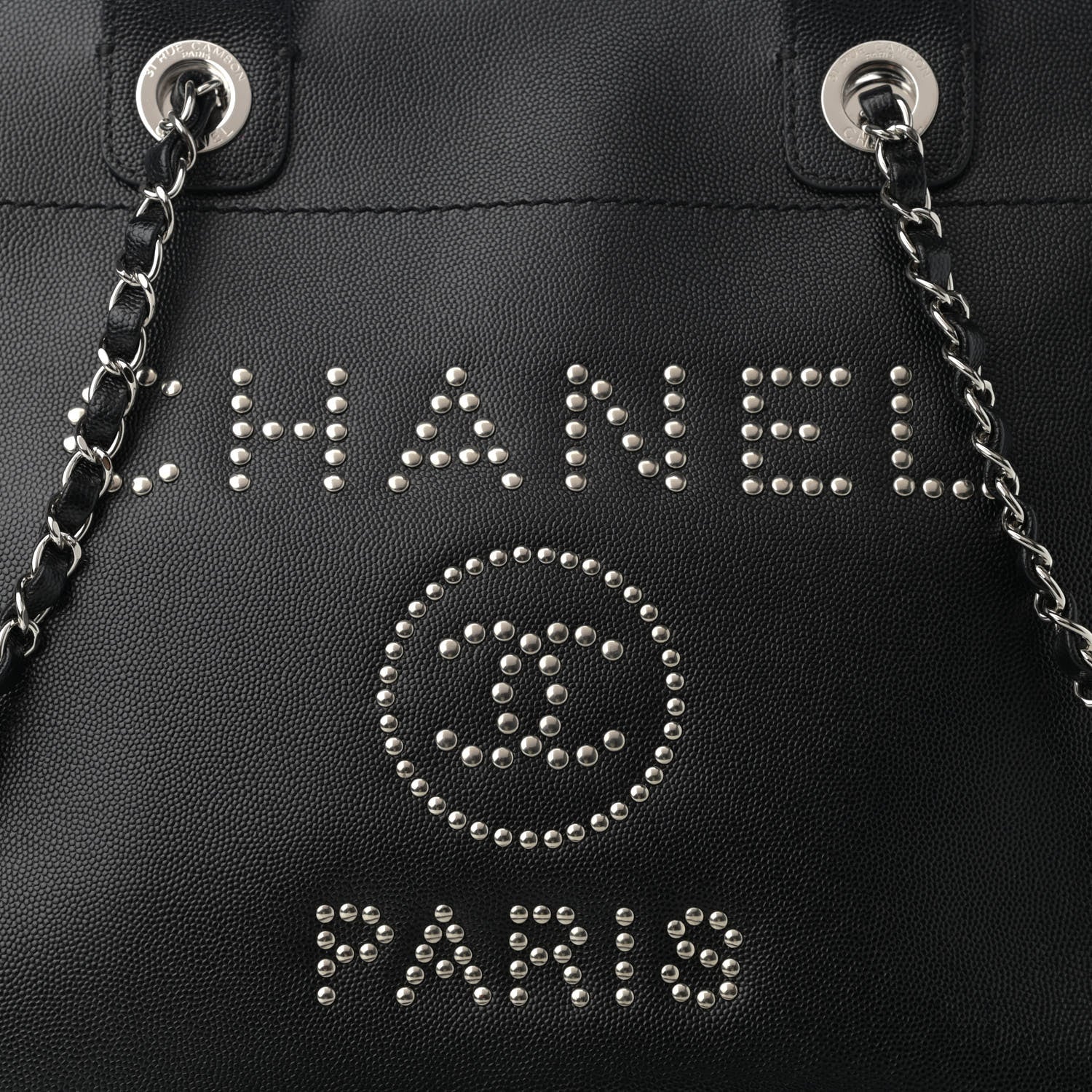 Chanel Caviar Small Studded Deauville Tote Black 8 of 11