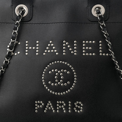 Chanel Caviar Small Studded Deauville Tote Black 8 of 11