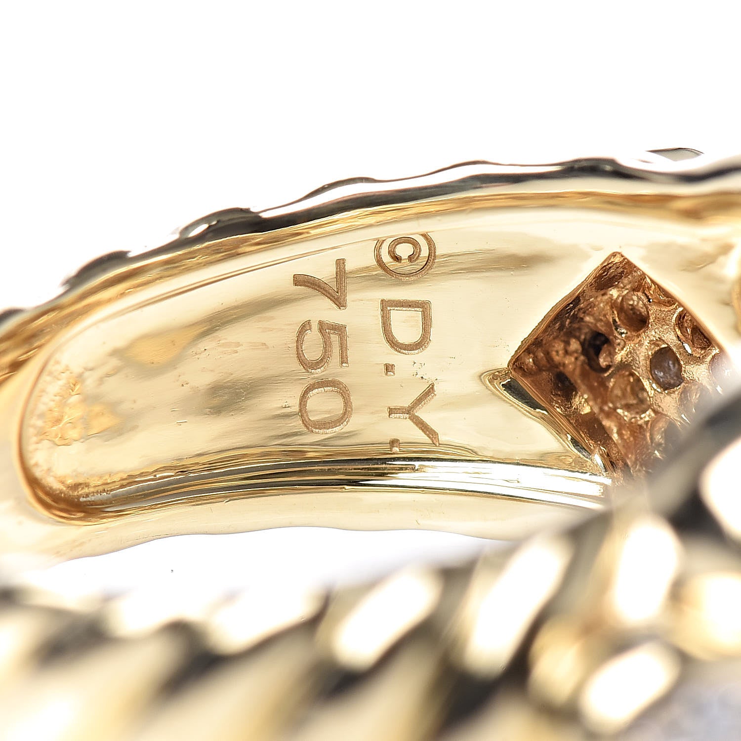 David Yurman 18K Yellow Gold Diamond Confetti Band Ring 52 6 5 of 6