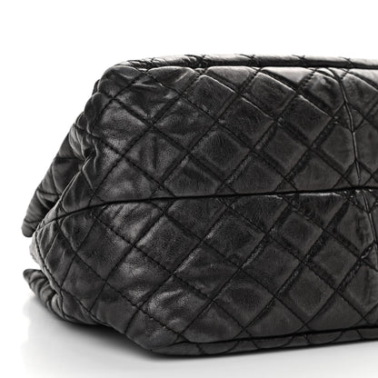 Chanel Metallic Aged Calfskin Quilted Reissue 2.55 Accordion Flap Black 7 of 9