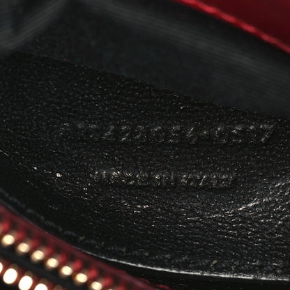 Saint Laurent Calfskin Suede Matelasse Chevron Medium Monogram College Bag Burgundy 7 of 10