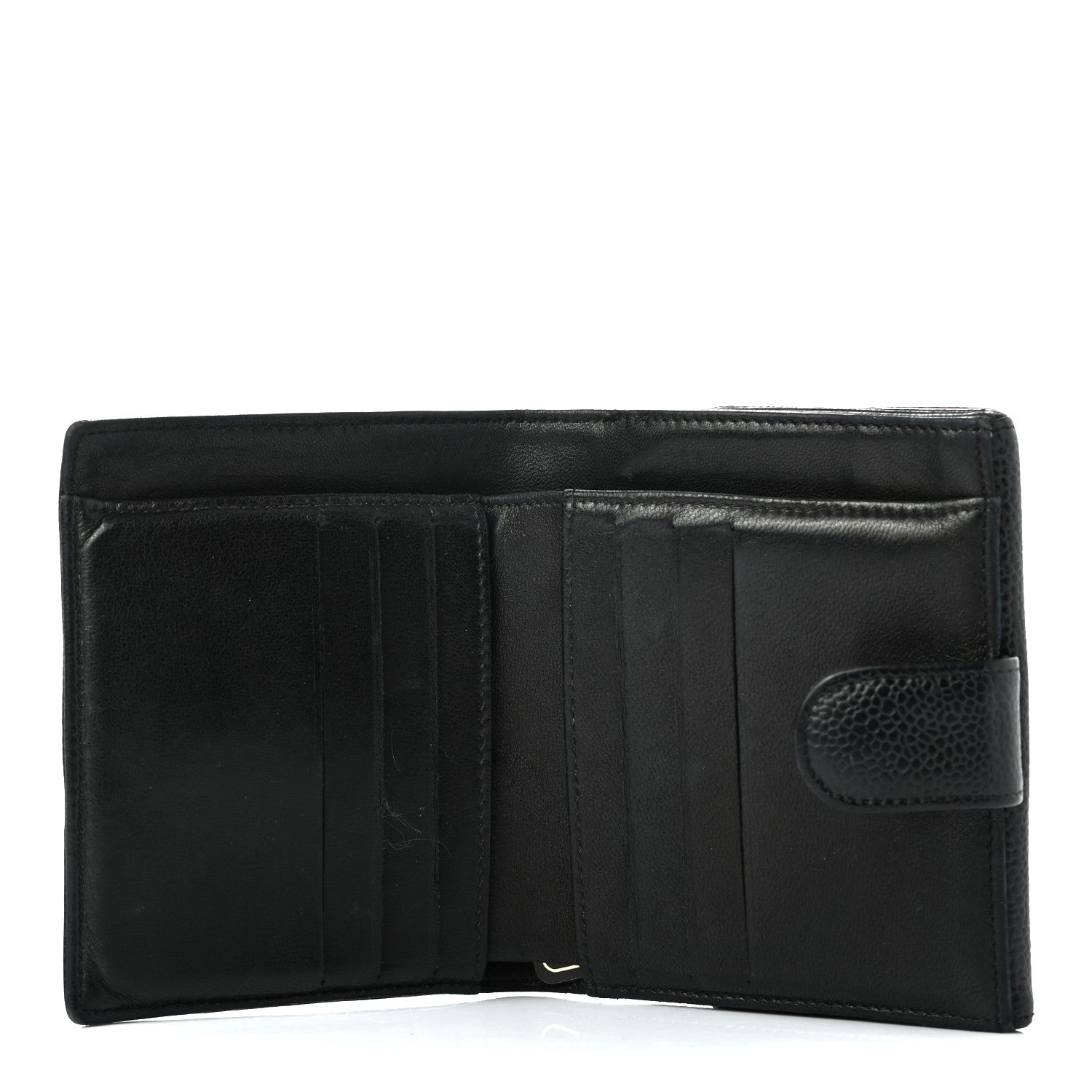 Chanel Caviar Timeless CC Compact French Wallet Black 5 of 10