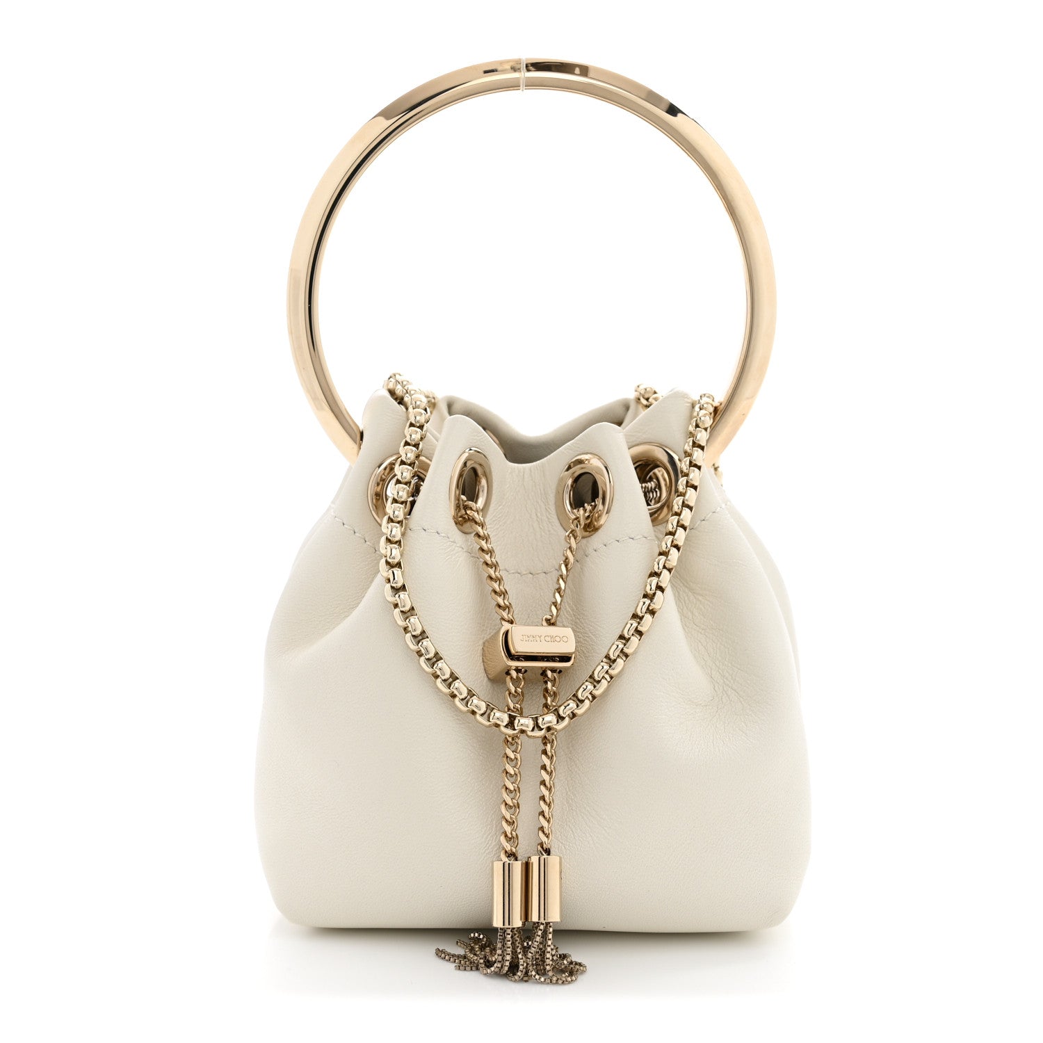 Jimmy Choo Smooth Nappa Bon Bon Bucket Bag Latte 1 of 10