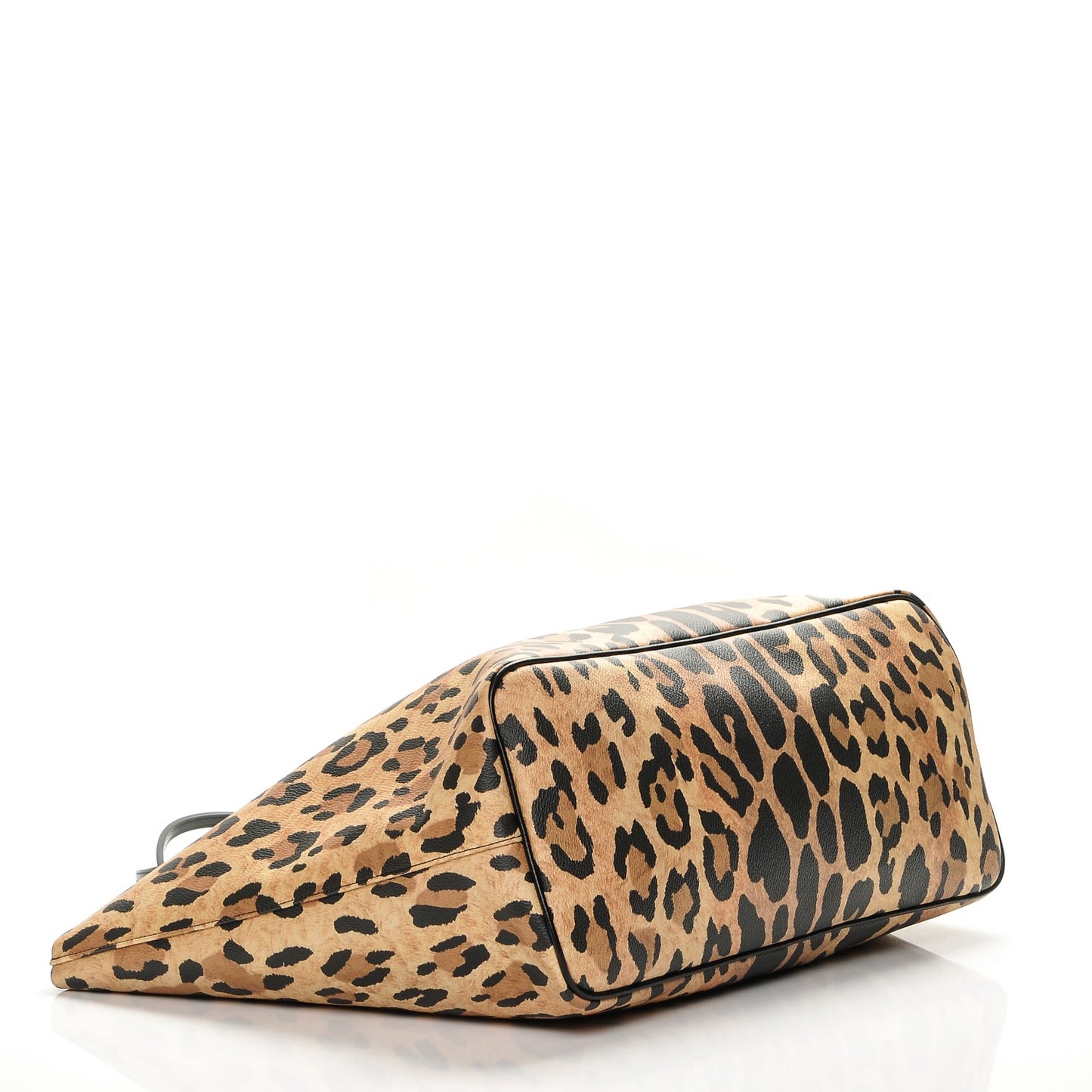Textured Coated Canvas Leopard Print Large Antigona Tote