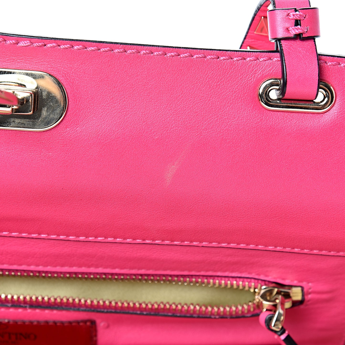 Vitello Medium Rockstud Tote Pop Fuxia