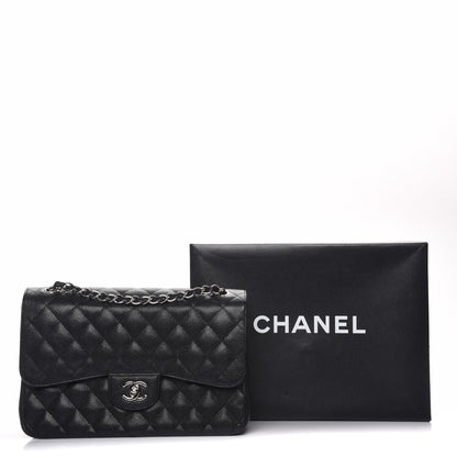 Chanel Caviar Quilted Jumbo Double Flap Black 9 of 9