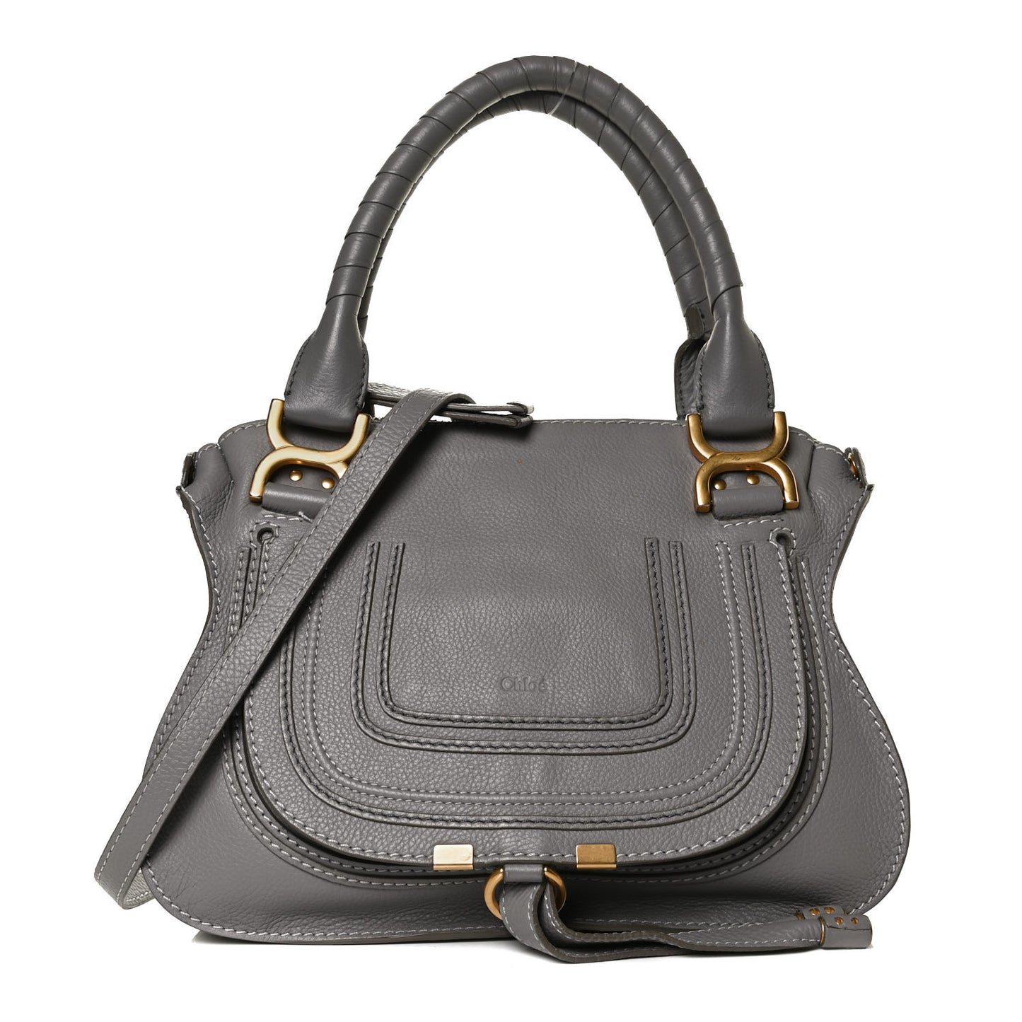 Calfskin Small Marcie Satchel Cashmere Grey