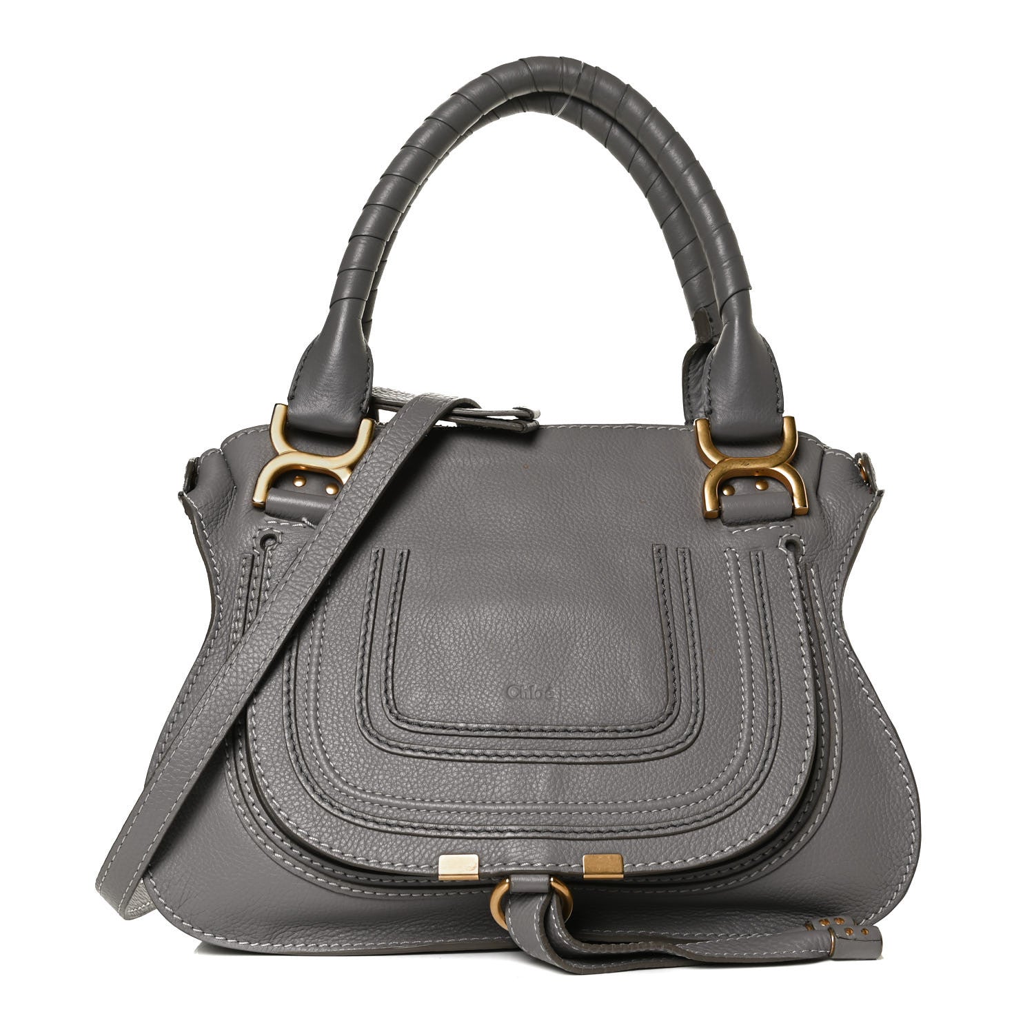 Chloe Calfskin Small Marcie Satchel Cashmere Grey 1 of 15