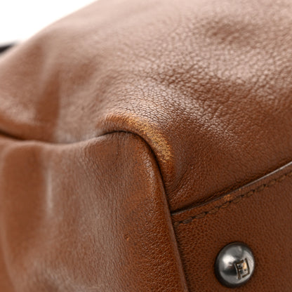 Fendi Goatskin Zucca Large Peekaboo Iconic Satchel Cuoio Tobacco Moro 12 of 13