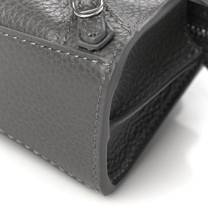 Balenciaga Grained Calfskin Neo Classic Silver Hardware Super Nano City Crossbody Dark Grey 9 of 9