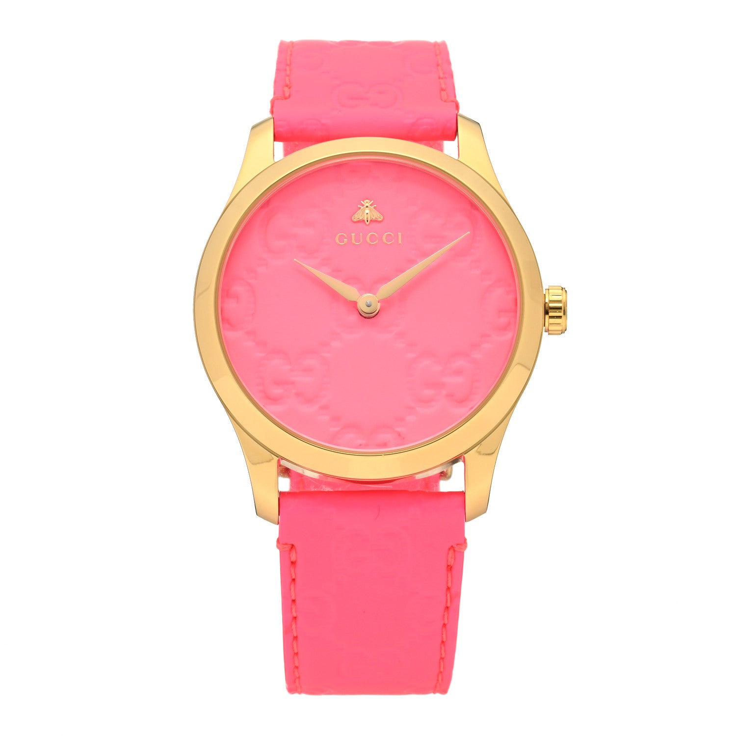 Gucci Stainless Steel Calfskin 38mm G-Timeless Quartz Watch Pink 1 of 4