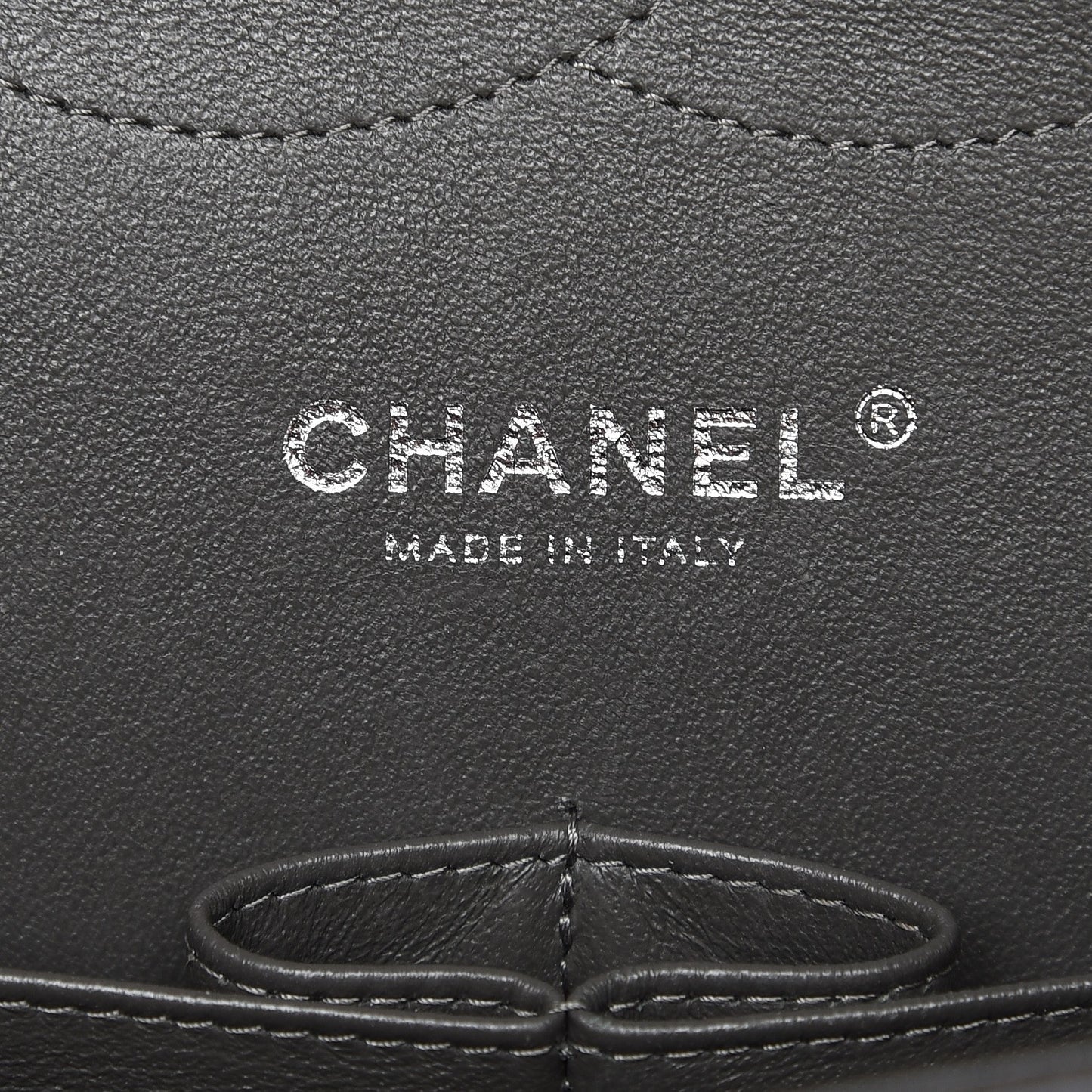 Lambskin Quilted Jumbo Double Flap Dark Grey