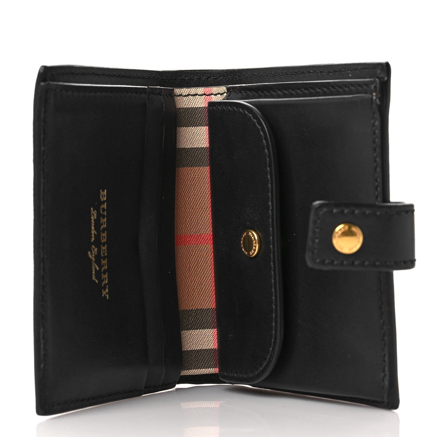 Burberry Canvas Vintage Check Coin Purse Wallet Black 4 of 7