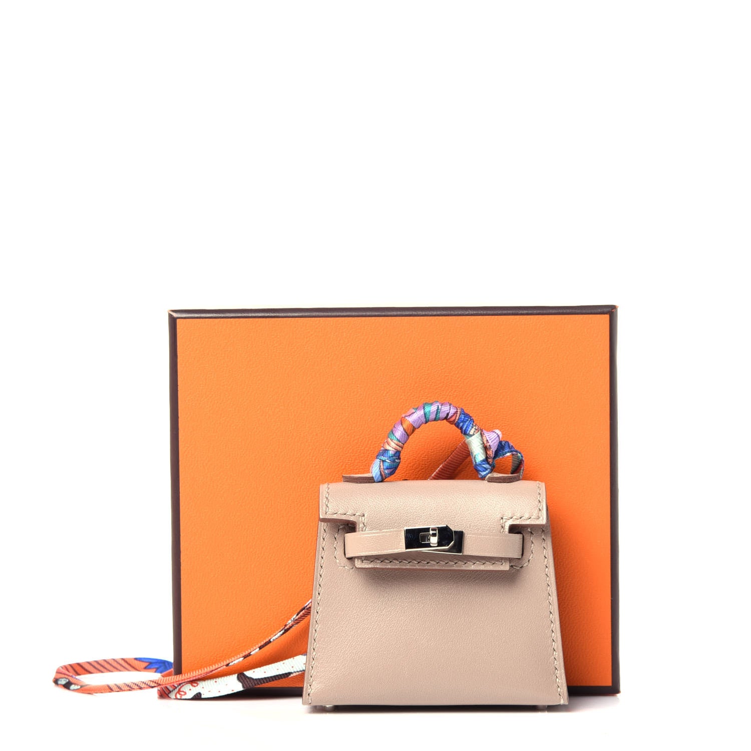 Hermes Tadelakt Mini Kelly Twilly Bag Charm Argile 7 of 9