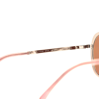 Chanel 18K Pilot Summer Sunglasses 4223 Pink Gold 5 of 8