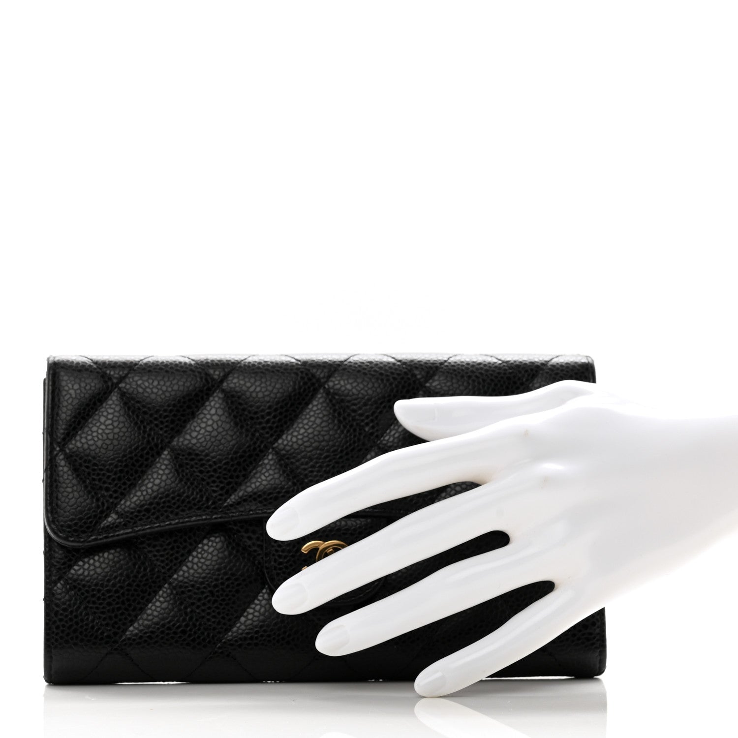 Chanel Caviar Quilted Large Flap Wallet Black 2 of 8