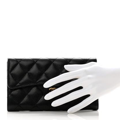 Chanel Caviar Quilted Large Flap Wallet Black 2 of 8