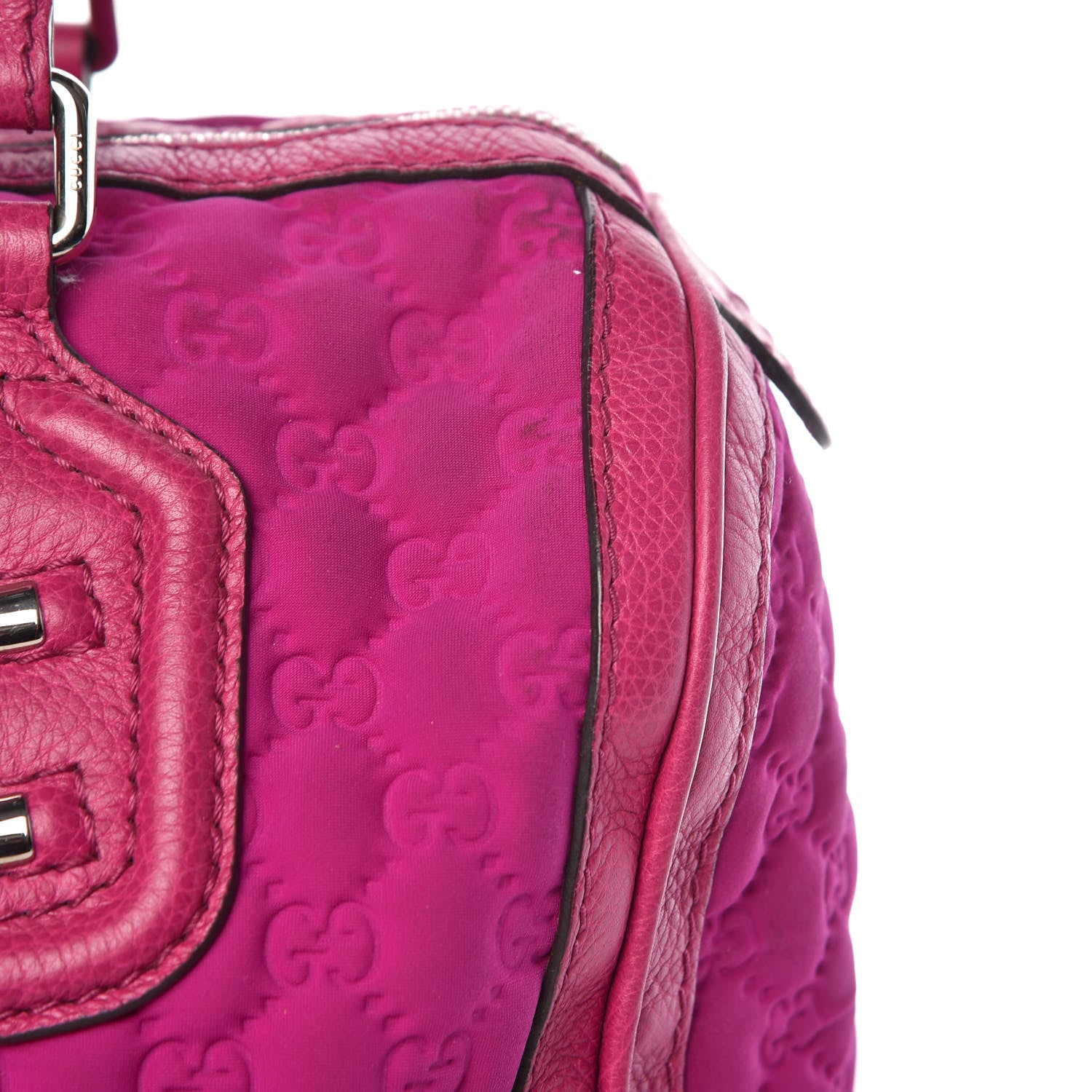 Gucci Guccissima Neoprene Techno Tag Medium Boston Magenta 17 of 20