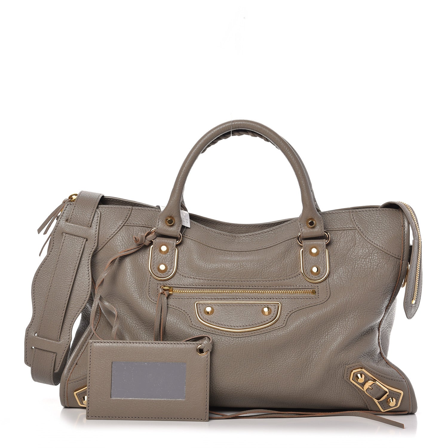 Balenciaga Chevre Gold Metallic Edge Hardware City Gris Taupe 1 of 9