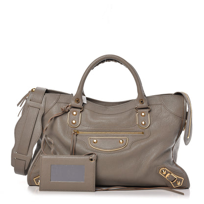 Balenciaga Chevre Gold Metallic Edge Hardware City Gris Taupe 1 of 9