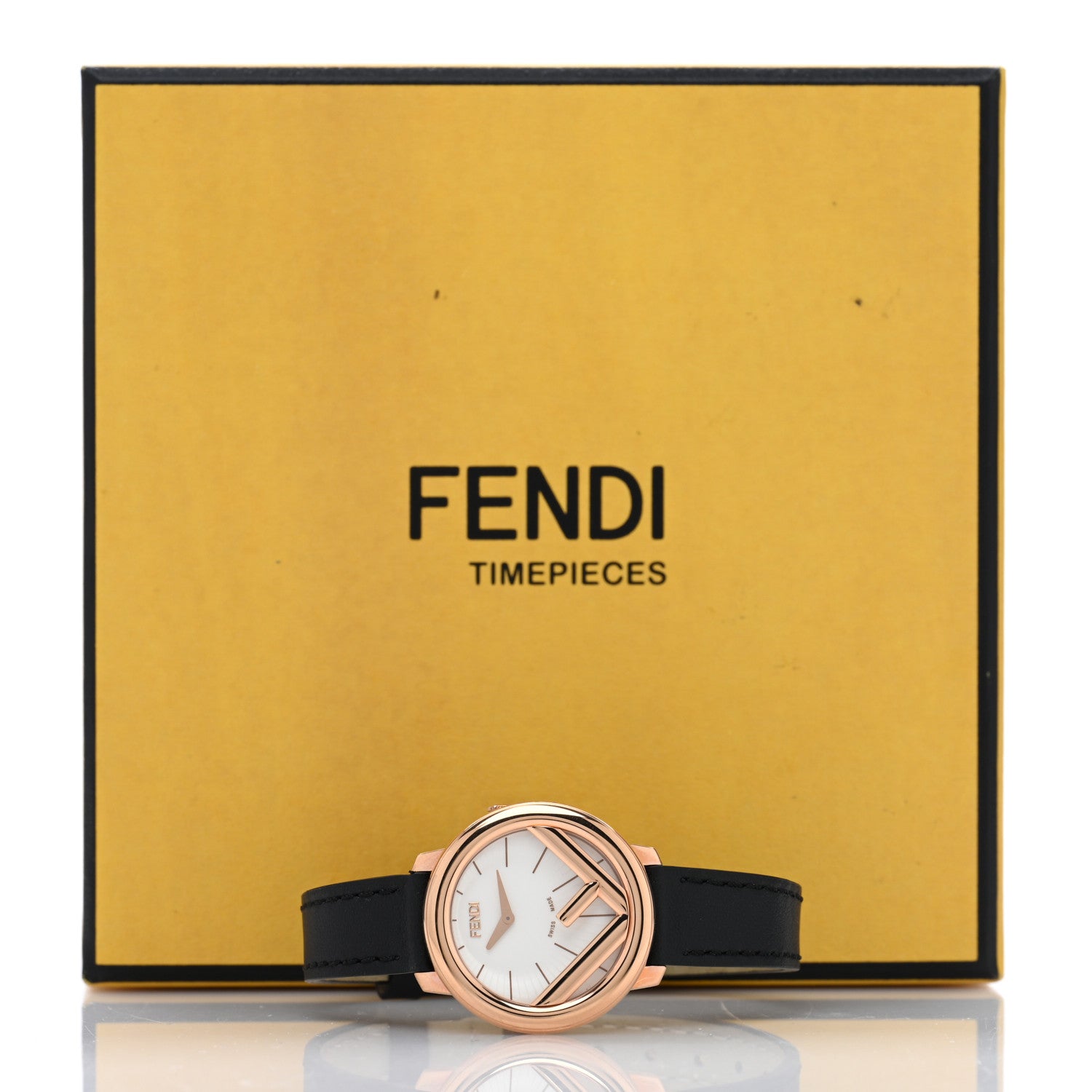 Fendi Stainless Steel Calfskin 28mm Run Away Quartz Watch Black 5 of 5
