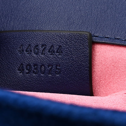 Gucci Velvet Matelasse Mini GG Marmont Shoulder Bag Cobalt Blue 7 of 10