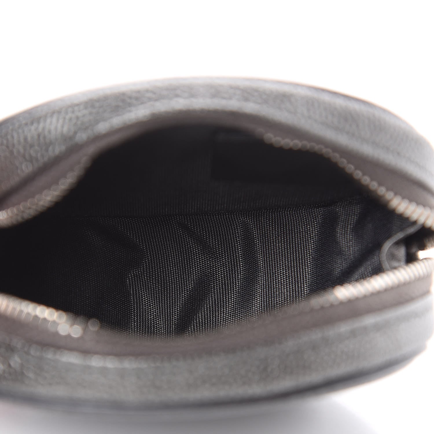 Chanel Metallic Caviar Quilted Filigree Zip Around Classic Coin Purse Dark Silver 5 of 8