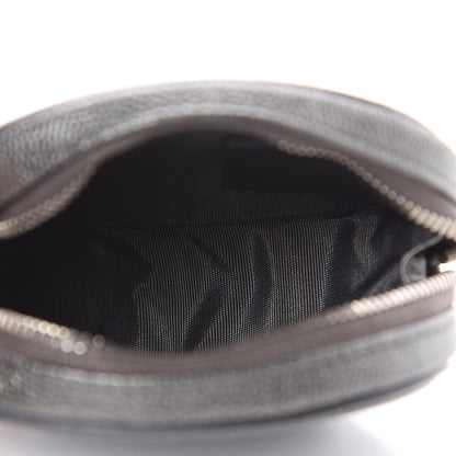 Chanel Metallic Caviar Quilted Filigree Zip Around Classic Coin Purse Dark Silver 5 of 8