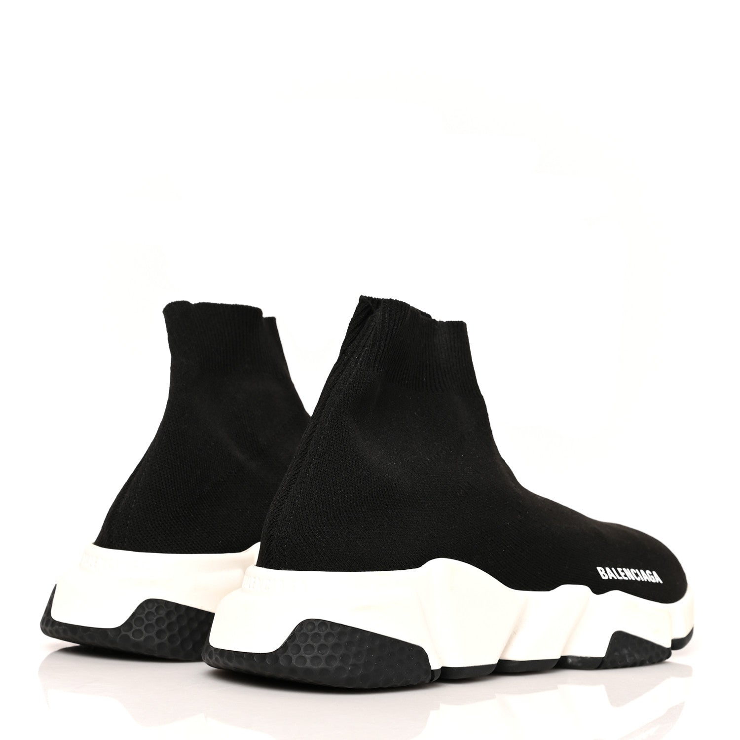 Balenciaga Neoprene Knit Womens Speed Sneakers 38 Black White 4 of 7