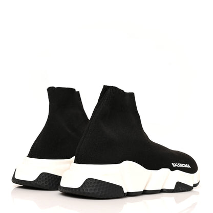 Balenciaga Neoprene Knit Womens Speed Sneakers 38 Black White 4 of 7