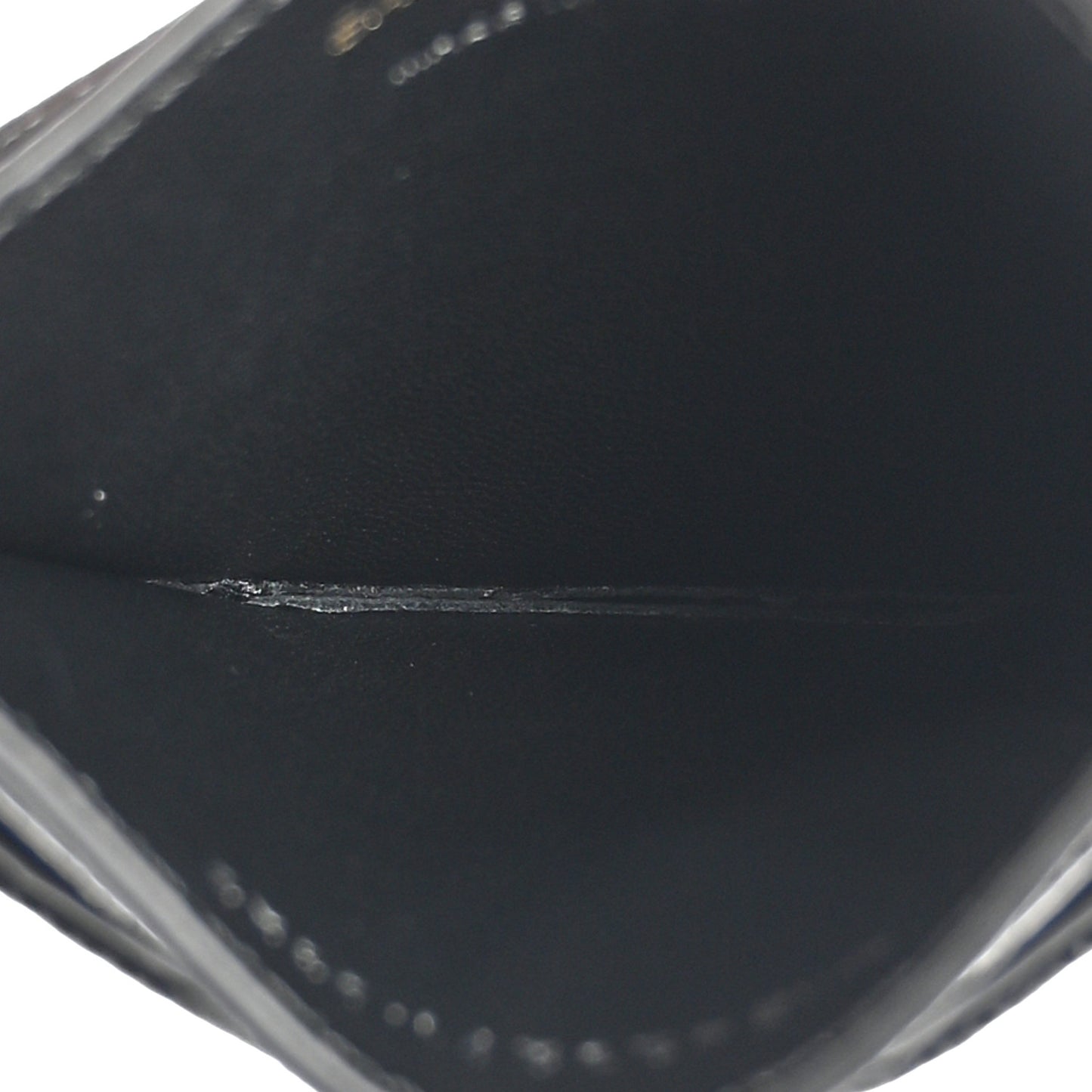 Grain De Poudre Matelasse Chevron Monogram Credit Card Case Black