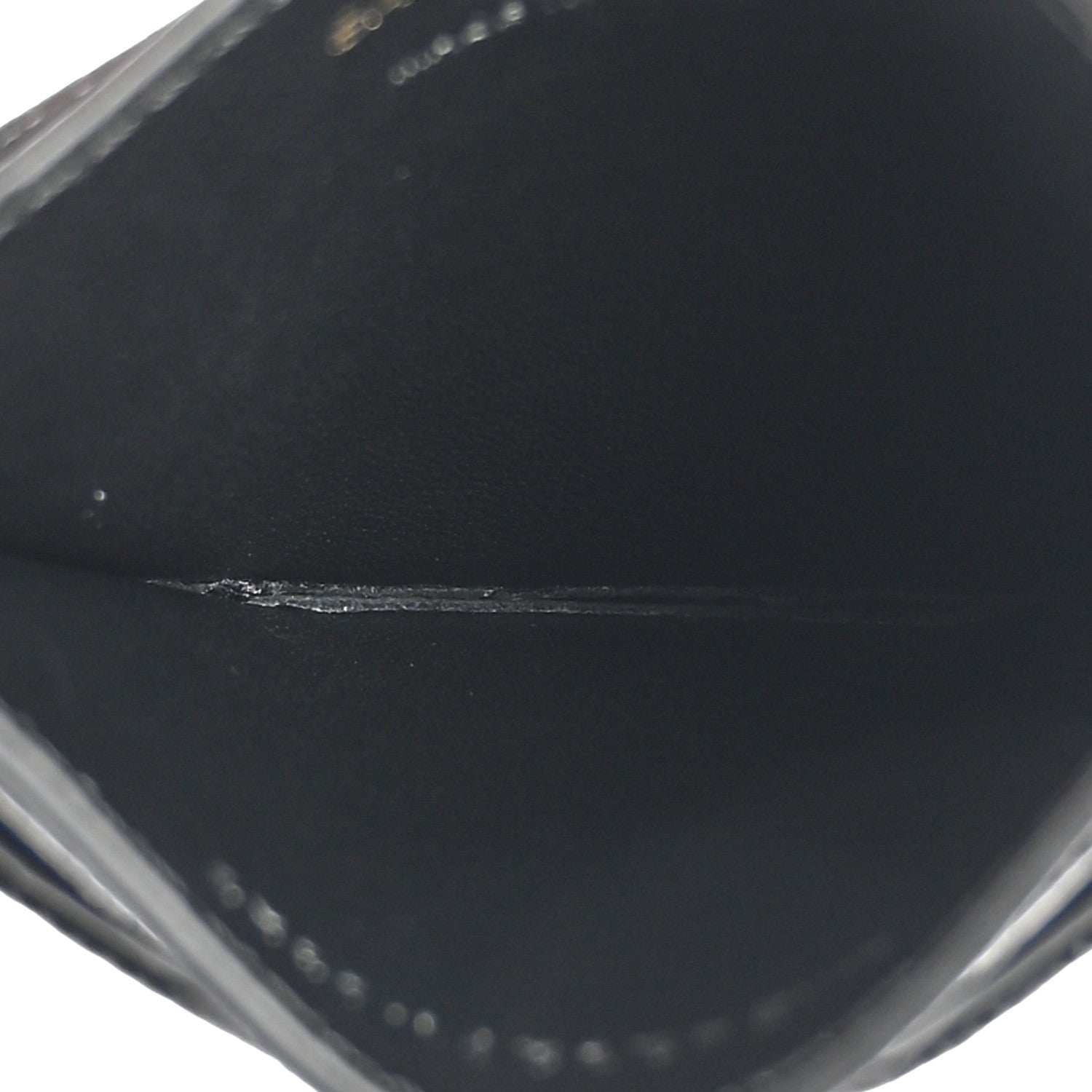 Saint Laurent Grain De Poudre Matelasse Chevron Monogram Credit Card Case Black 5 of 7