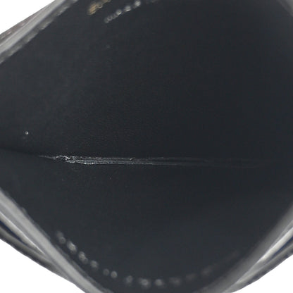 Saint Laurent Grain De Poudre Matelasse Chevron Monogram Credit Card Case Black 5 of 7