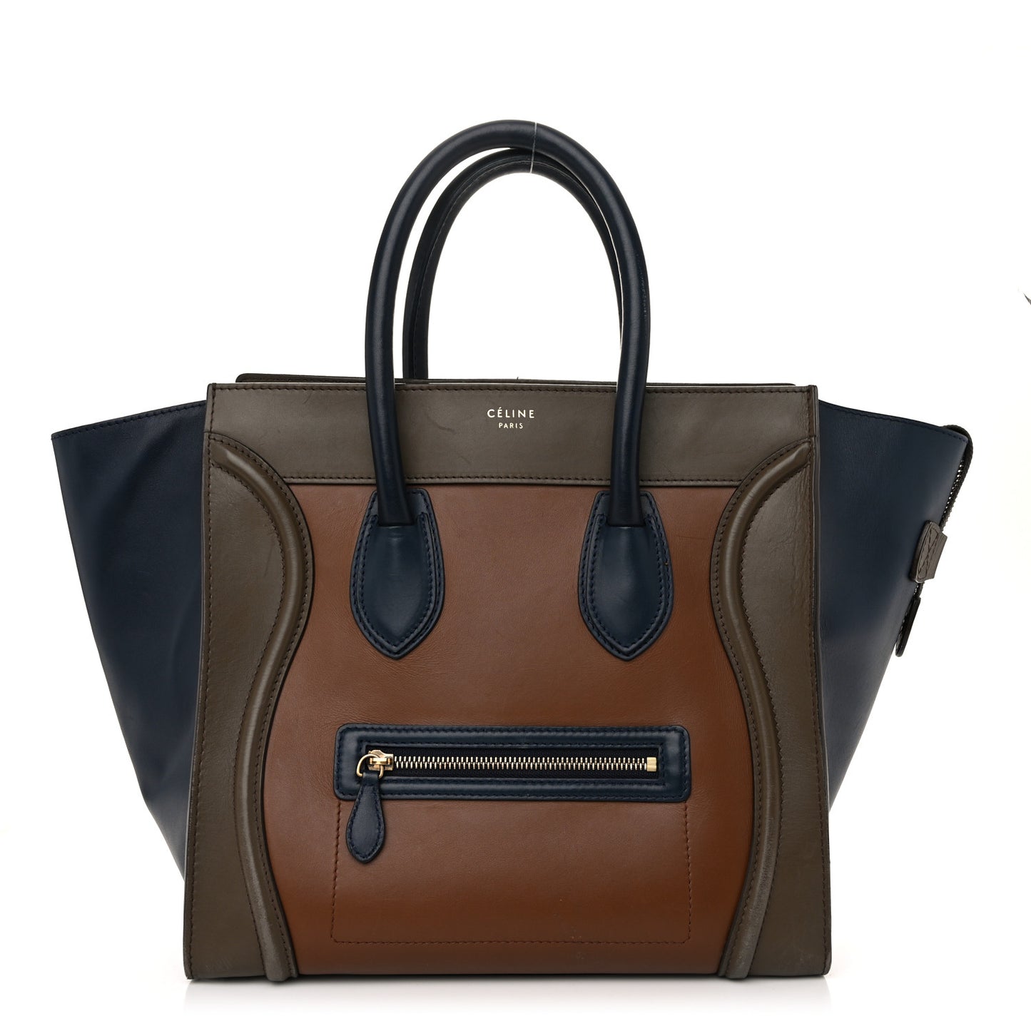 Satin Calfskin Mini Tri-Color Luggage Camel