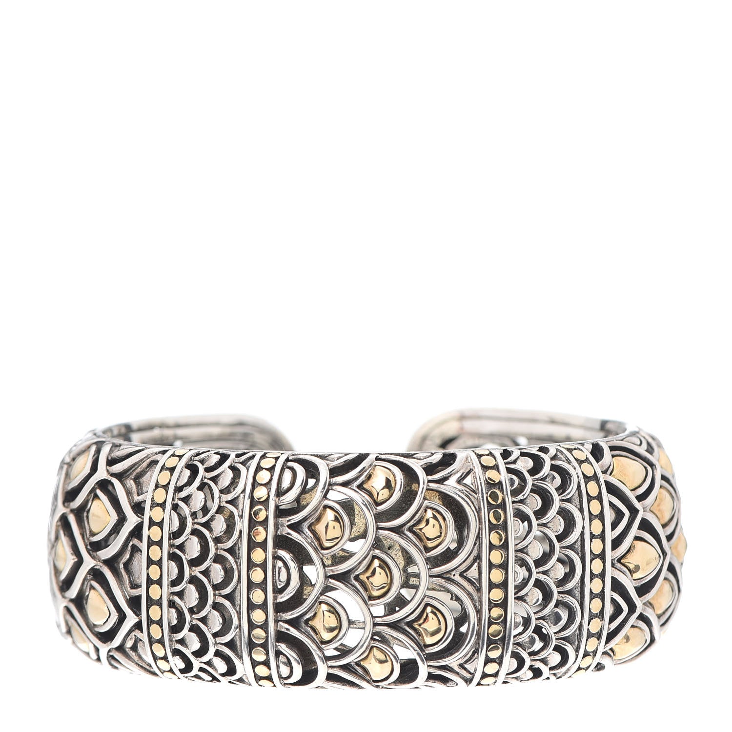 John Hardy Sterling Silver 18K Yellow Gold Naga Kick Cuff Bracelet 1 of 4