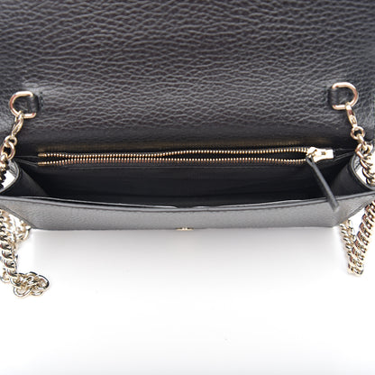 Gucci Dollar Calfskin Medium Betty Chain Wallet Black 4 of 9