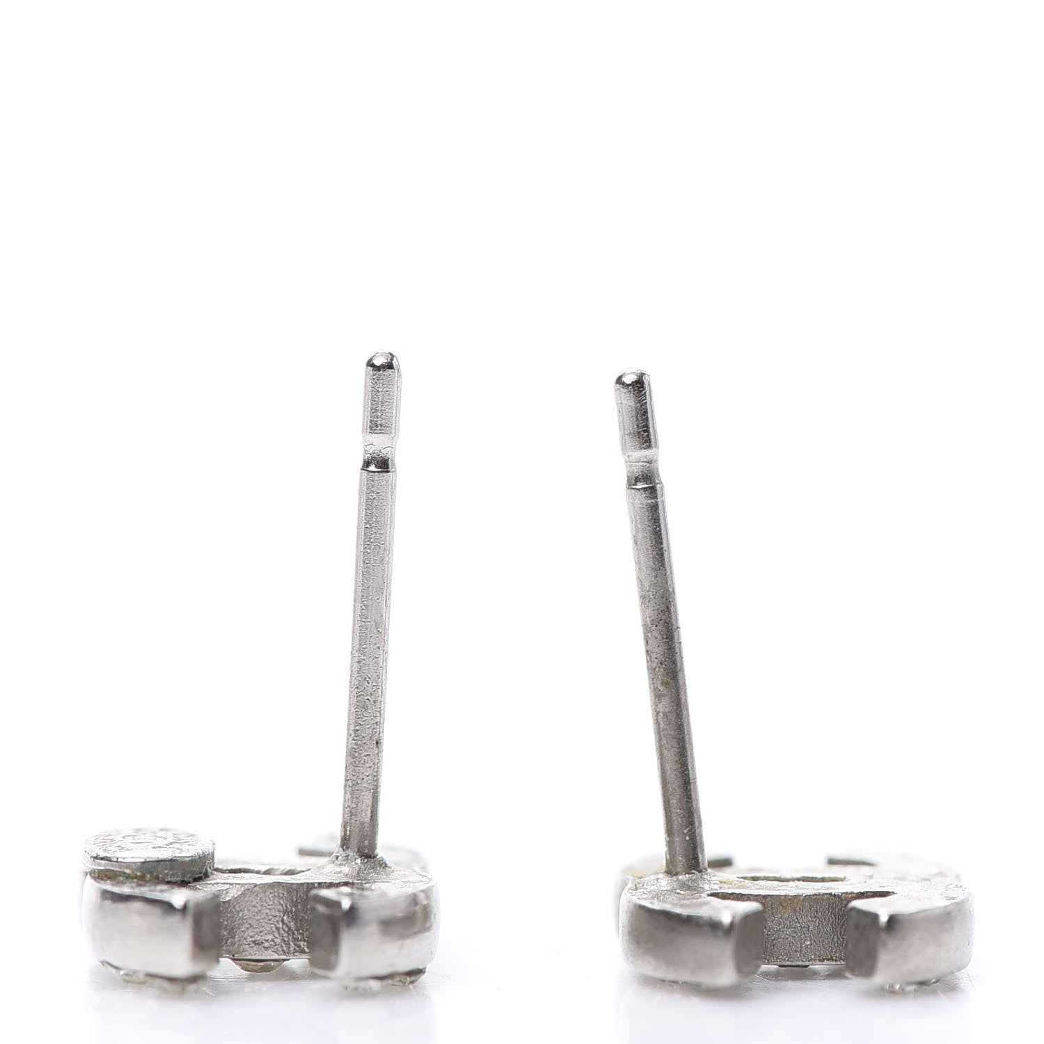 Chanel Crystal Timeless CC Earrings Silver 5 of 6