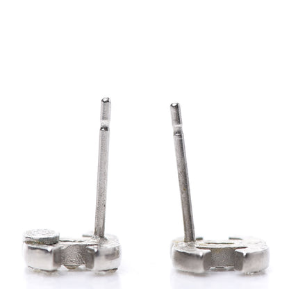 Chanel Crystal Timeless CC Earrings Silver 5 of 6