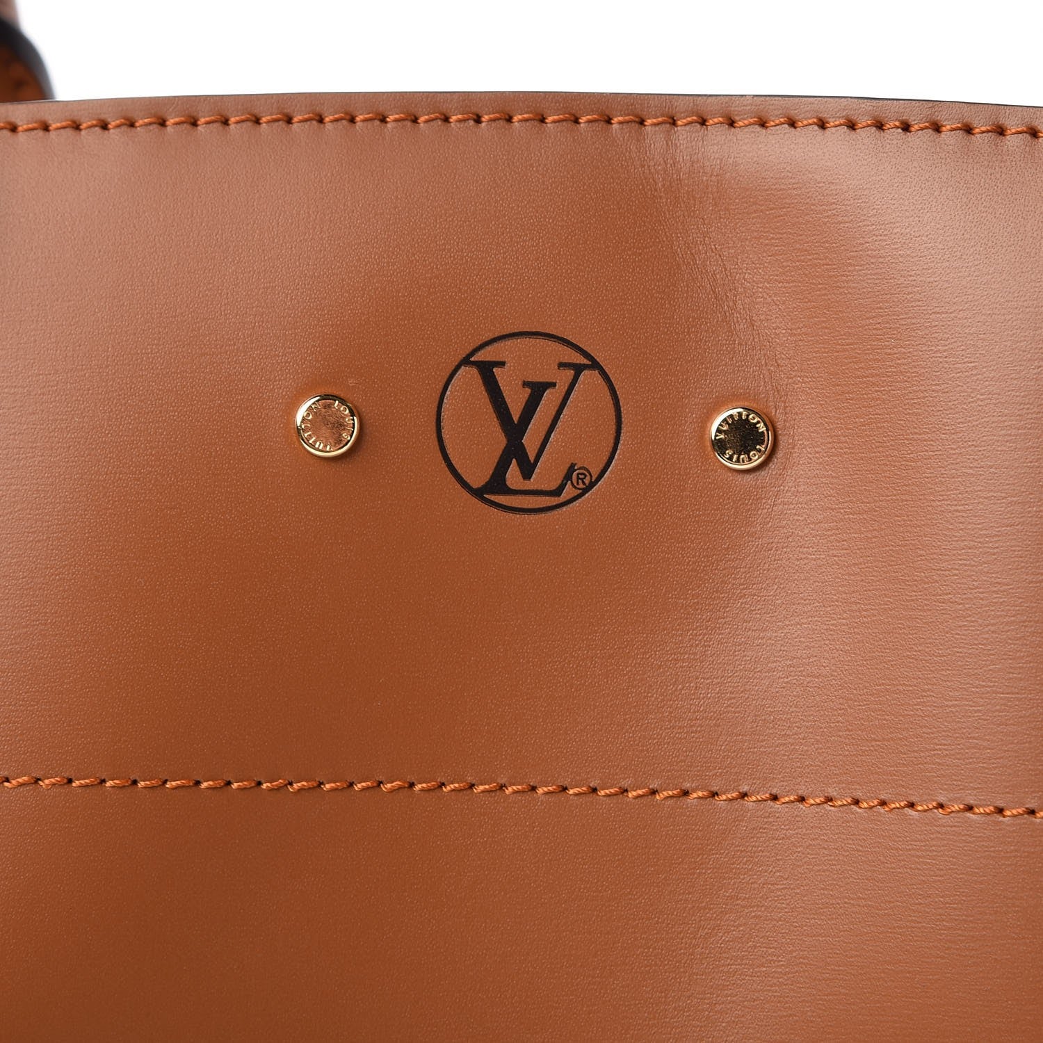 Louis Vuitton Calfskin Catogram City Steamer Cabas XXL Orange Marron 7 of 7